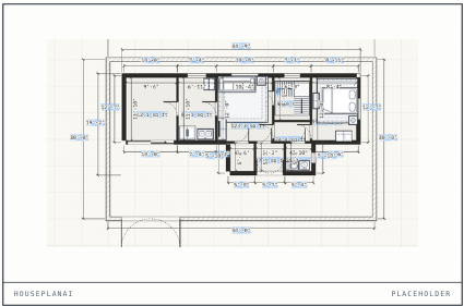Example 30 by 50 foot house plan generated by HousePlanAI